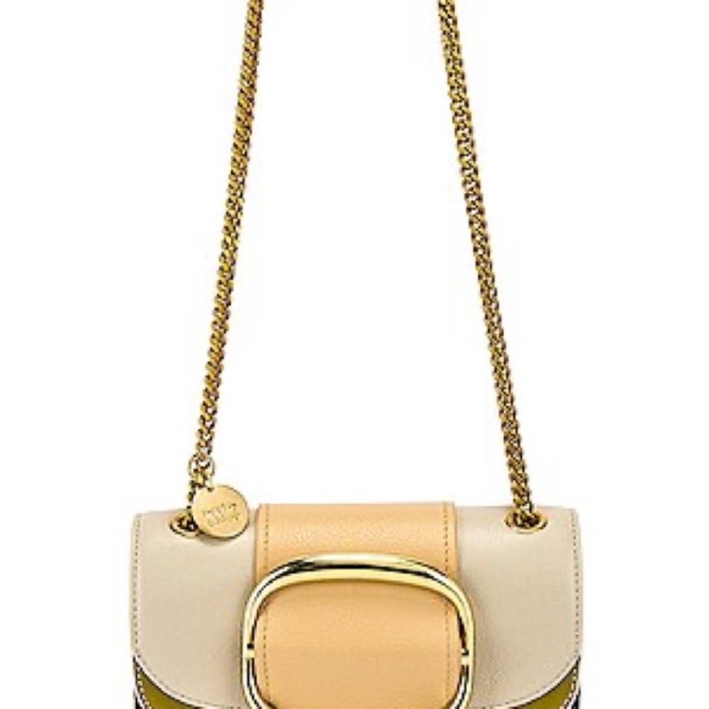 See By Chloe Hopper Cream and Tan Convertible Shoulder and Crossbody Bag